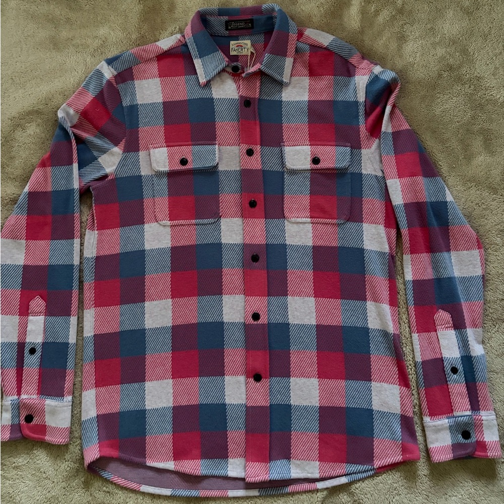 Faherty Men's Checkered Shirt - Pink, Blue, and White